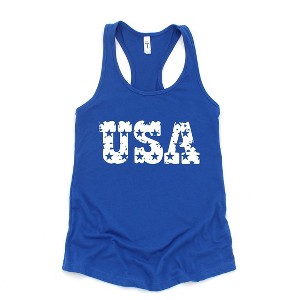 Simply Sage Market Women's USA Distressed Stars Racerback Tank - 1 of 4