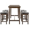 Billy 5 Piece Pub Set - Dark Brown/Black - Safavieh - 3 of 4