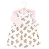 Hudson Baby Infant and Toddler Girls Cotton Dress and Cardigan Set, Pink Teddy Bears - 2 of 4