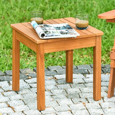 Costway Wooden Square Side End Table Patio Coffee Bistro Table Indoor ...