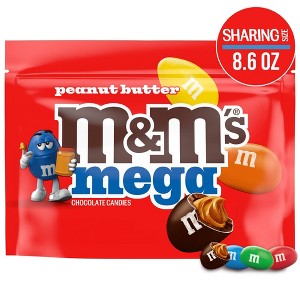 M&M's Mega Peanut Butter Chocolate Candy, Sharing Size Bag - 8.6oz
