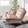 MAYEERTY Swivel Gliding Rocking Recliner, Mobile Phone Holder Gold-Stamped Velvet, Reading Room, Natural Brown - 2 of 4