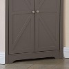 Kings Brand Furniture Tall Wooden Corner Cabinet with 2 doors & 3 shelves—perfect for saving space in the bathroom, kitchen, or living room. - 4 of 4