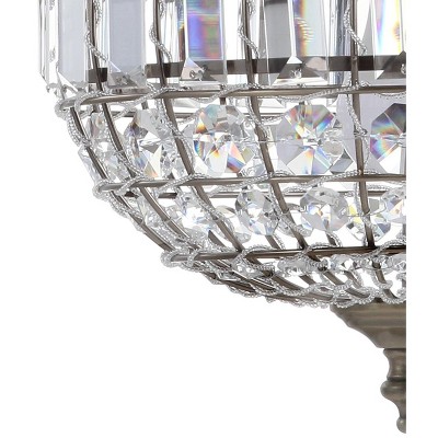 Georgina Antique Brass 12" Crystal Globe LED Pendant