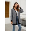 Coolmee Women's Striped Cardigan Long Sleeve Open Front Sweater Knit Oversized Casual Loose Sweater - 3 of 4