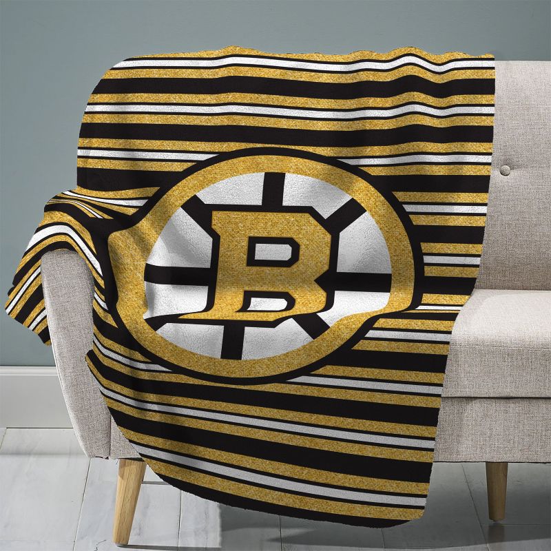 Sleep Squad Boston Bruins 100th Anniversary 60 x 80 Raschel Plush Blanket, 1 of 6