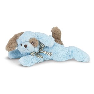 Bearington Baby Lil' Waggles Plush Stuffed Animal Blue Puppy with Rattle, 8 inches - 1 of 4