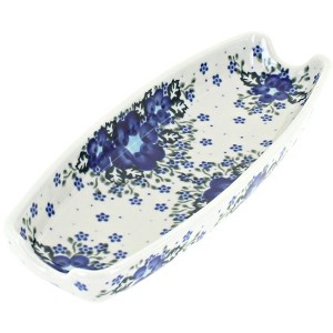 Blue Rose Polish Pottery 159-Vena Corn on the Cob Dish - 1 of 1