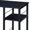 GlasFlength Desks Metal Frame Rustic Computer Desk Gaming Desk Home Office Desk Simple Design for Small Spaces, Black, 47.5"*19.5"*28.5" - 3 of 4