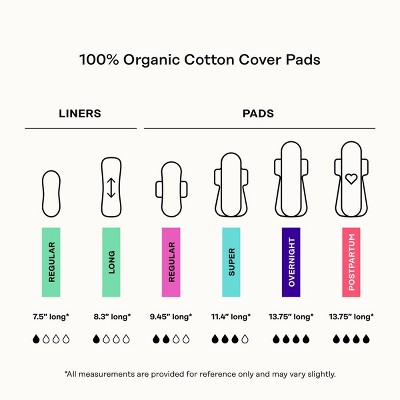 Honey Pot 100% Organic Cotton Cover Cooling Regular Liner - 50 ct