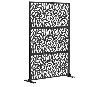 Dovelina Metal Outdoor Privacy Screen Freestanding Garden Privacy Screen - 72"x47", Black, Spring - 1 of 4