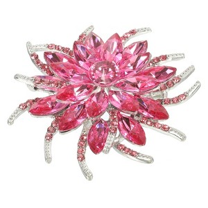 Unique Bargains Wedding Party Vintage Rhinestone Crystal Flower Lapel Brooch Pin 1 Pc - 1 of 4