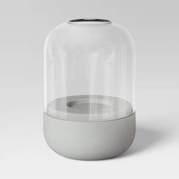 Pillar Concrete/Glass Lantern Candle Holder Gray - Threshold™
