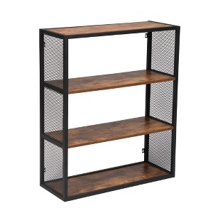Sevobal Utility Storage Shelves, 3-Tier Storage Rack Wall Mount with Open shelves for Living Room, Kitchen, Bathroom, Brown, 29.53"*11.22"*35.43" - 1 of 4