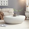 Elliptical Fiberglass Coffee Table,43.3'' Modern Irregular Matte Rock Center Table for Living Room,No Assembly Required-Baofuwish - 3 of 4
