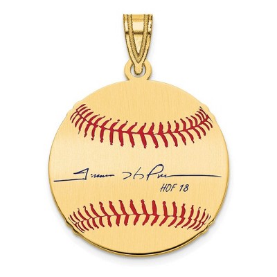 Black Bow Jewelry 14K Gold Plated Trevor Hoffman Signature SM Enamel Baseball Pendant