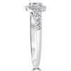 Pompeii3 3/4CT Cushion Halo Round Diamond Engagement Ring 14K White Gold - 3 of 4