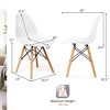 Costway Set of 4 Plastic Hollow Out Chair Mid Century Modern Wood-Leg Seat - 4 of 4