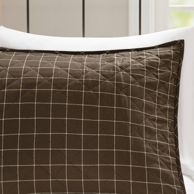 King Black and Brown Reversible Microfiber Quilt Set