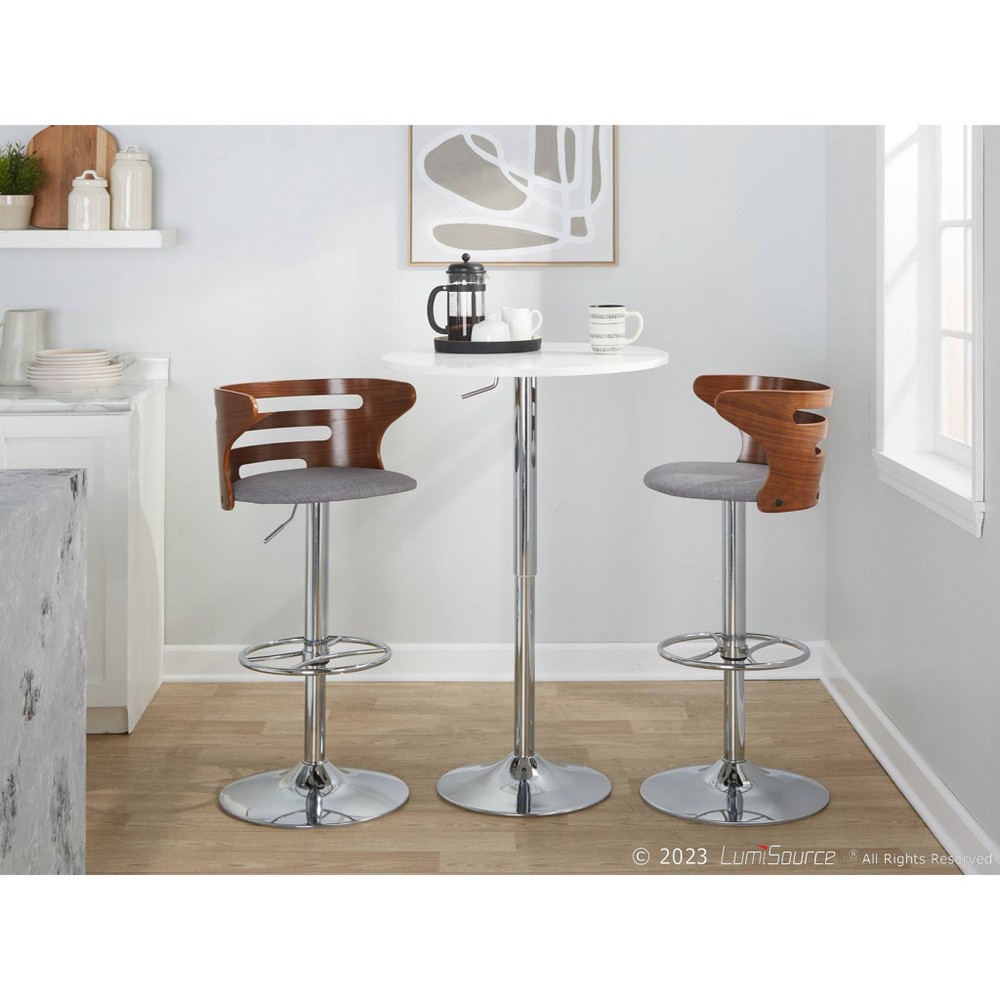 Set of 2 Cosi Adjustable Barstools Walnut/Gray - LumiSource