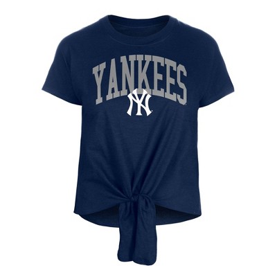 MLB New York Yankees Women's Front Knot T-Shirt - S