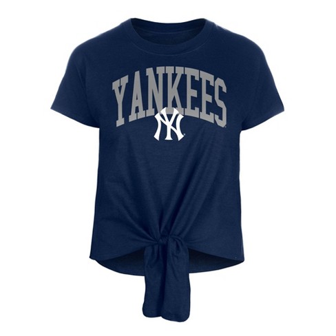 MLB New York Yankees Women's Front Knot T-Shirt - S