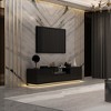 FUFU&GAGA High Gloss Finish TV Stand with Drawer Bottom Light Strip Entertainment Centre - 2 of 4