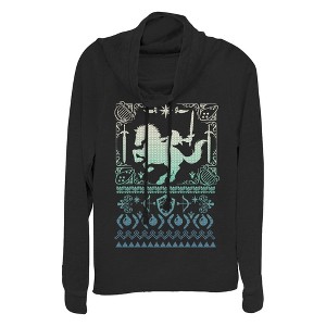 Junior's Nintendo Ugly Christmas Sweater Print Link Icons Cowl Neck Sweatshirt - 1 of 4