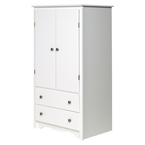 Multipurpose Armoire (58.75 Tall) with Folding Top for Craft, Sewing,  Office or Home in White / Black