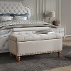 CAVINAS Faux Fur Fabric Storage Ottoman Bench with Gold Legs,Upholstered Storage Ottoman,Storage Bench for Living Room,Bedroom - 2 of 4