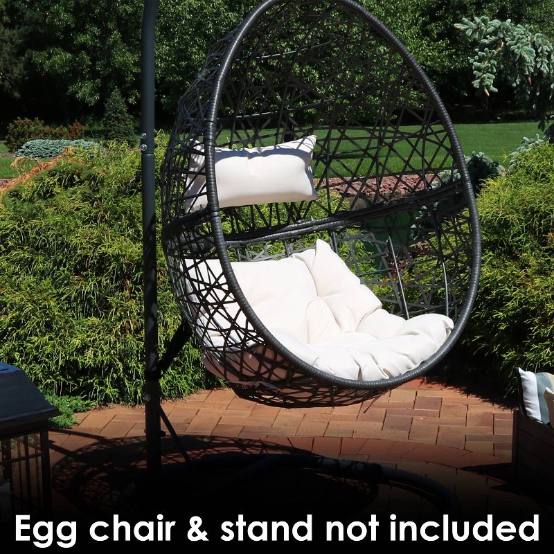 Sunnydaze Outdoor Replacement Caroline Hanging Egg Chair Cushion and Headrest Pillow Set - 2pc, 2 of 9