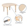 Flash Furniture 25.125"W x 35.5"L Crescent Natural Plastic Height Adjustable Activity Table - 3 of 4