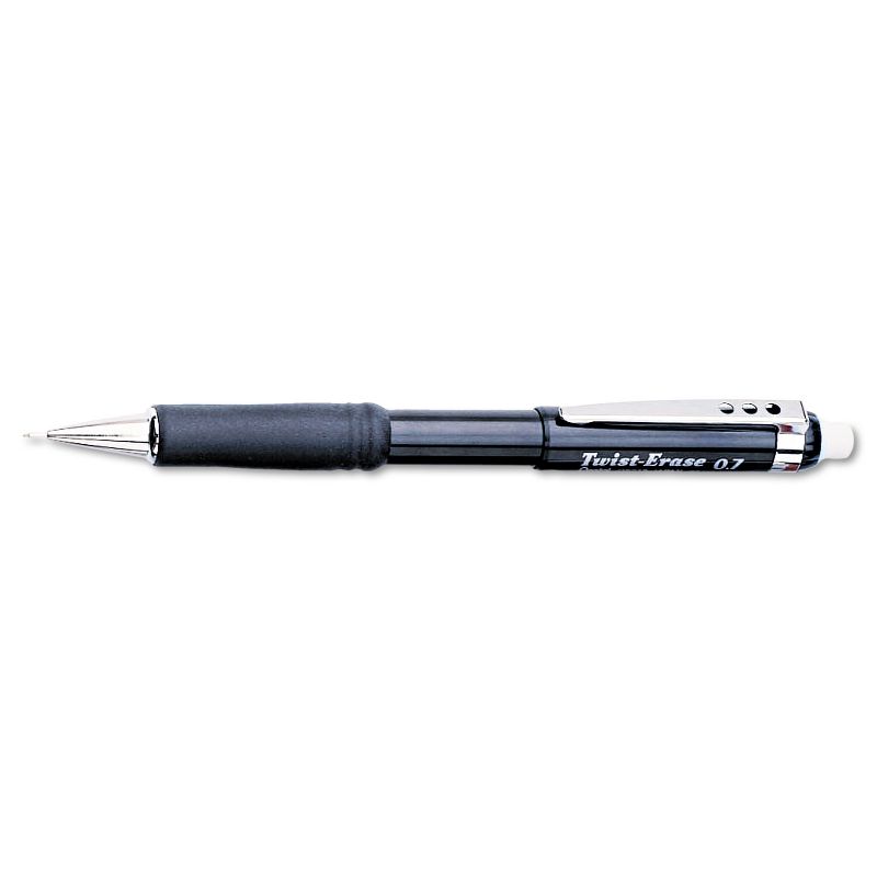 Pentel Twist-Erase III Mechanical Pencil 0.7 mm Black Barrel QE517A, 1 of 3