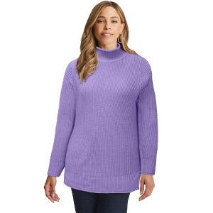 Jessica London Women's Plus Size Rollneck Shaker Sweater - 1 of 4