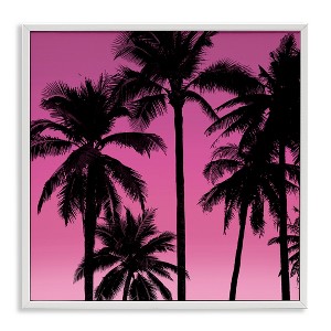Stupell Industries Pink Tropical Sunset Palm Trees Black Framed Giclee Art - 1 of 4