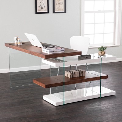 Toppington L Shaped Desk With Storage Walnut White Aiden Lane Target   GUEST 57746591 020e 40e6 8f77 9ea1c51b1b19