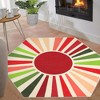 Modern Washable Area Rug Sunrise Colorful Indoor Throw Carpet for Living Room Bedroom - 3 of 4