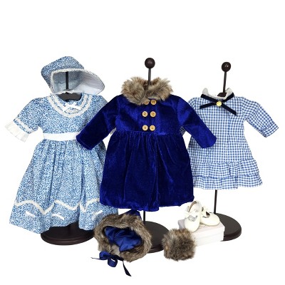 The Queen's Treasures 18 Inch Doll Clothes and Accessories, 3 Blue Outfits Set