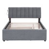 Full Size Upholstered Platform Bed with Twin Size Trundle - 3 of 4