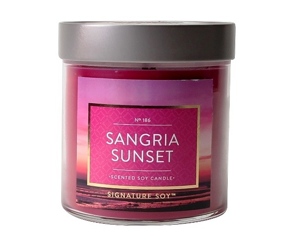 15.2oz Lidded Jar 2-Wick Candle Sangria Sunset - Signature Soy