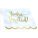 24ct Marble Invitations Party Décor and Accessories Blue