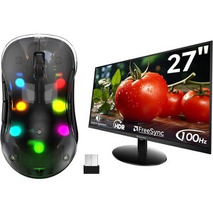 LED Wireless Mouse and 27 Inch Computer Monitor - 1 of 3