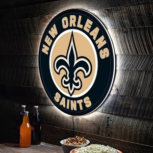 Evergreen Ultra-Thin Edgelight LED Wall Decor, Round, New Orleans Saints- 23 x 23 Inches Made In USA - 1 of 4