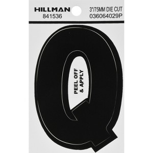 Hillman 3 in. Black Vinyl Self-Adhesive Letter Q 1 pc (Case of 6) - 1 of 1