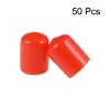 Unique Bargains Rubber Vinyl Round Tube Bolt Thread Protectors End Caps Cover Red 50 Pcs - 2 of 3