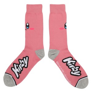 Kirby Big Face Pink Knit Casual Crew Socks - 1 of 3