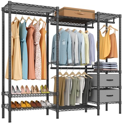 Vipek V2e Wire Garment Rack Heavy Duty Clothes Rack With 6-shelf Hanging  Closet Organizer & 2 Drawers, Max Load 550lbs, White : Target