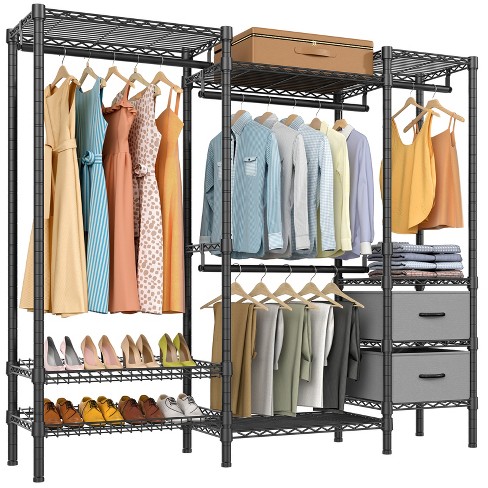 V2E Wire Garment Rack Heavy Duty Clothes Rack with 6-Shelf Hanging