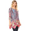 Women's Paisley and Animal Print Scoop Neck Marlene Tunic - White Mark - 2 of 3