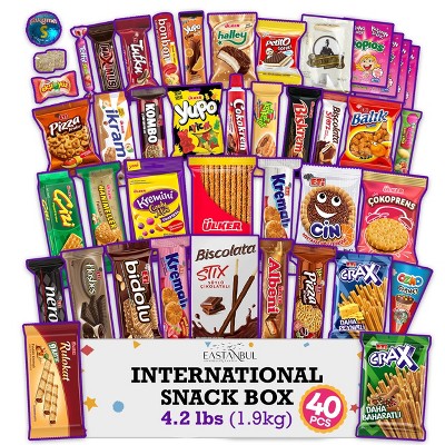 Eastanbul International Snack Box, 40 Pieces Full-Size Foreign Snack Box